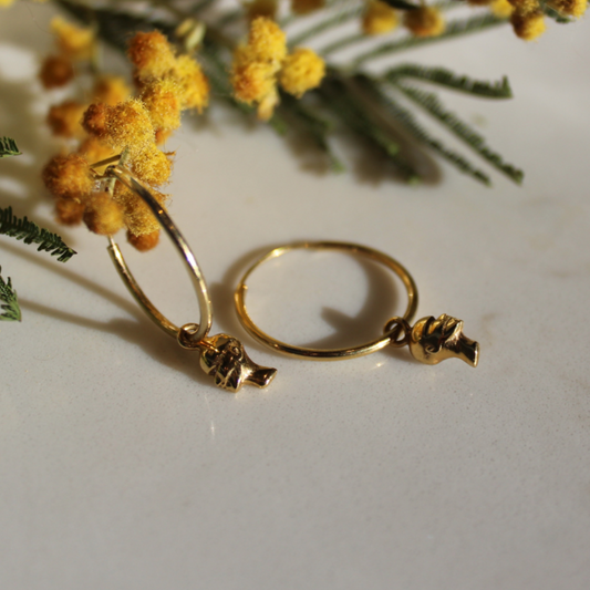 18ct Gold Vermeil Head Hoops