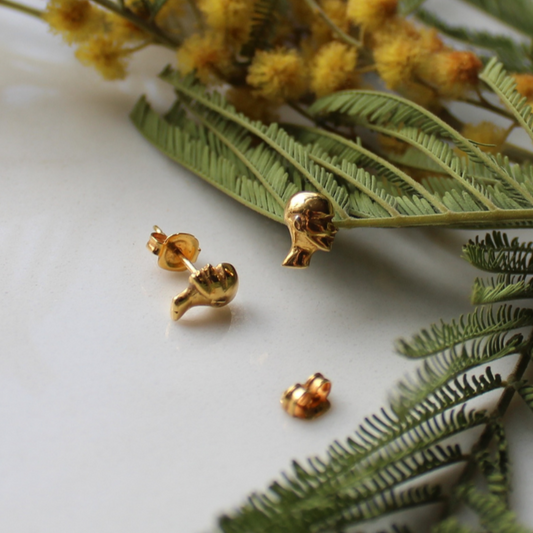 18ct Gold Vermeil Head Stud Earrings